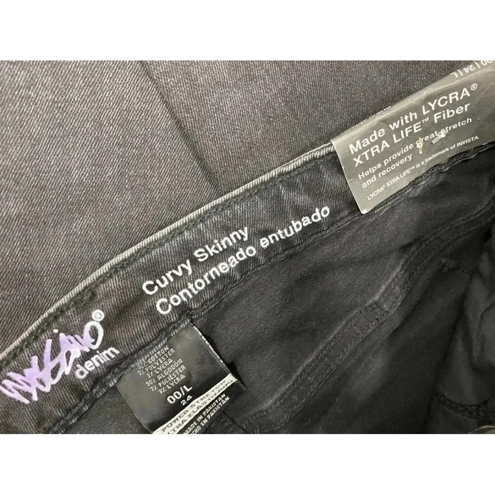 NWOT Mossimo Curvy Skinny Power Stretch Women Black Denim Jeans Size 00 … - Picture 6 of 10